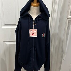 Badgley Mischka navy hoodie sweatshirt size medium new never used.